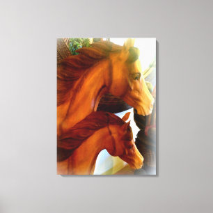 doek met merrie en pony omwikkeld canvas afdruk