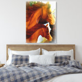 doek met merrie en pony omwikkelde doek canvas afdruk (Insitu (Slaapkamer))