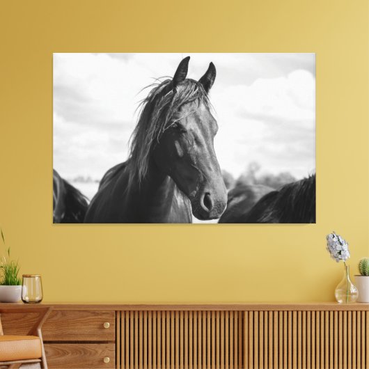 doek met paardenkop canvas afdruk (Insitu (Woonkamer))