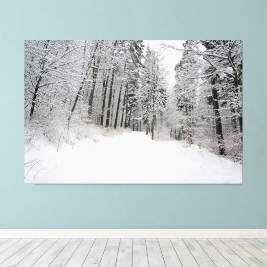 doek met winterland canvas afdruk (Insitu (Houten vloer))