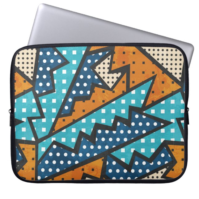  doek naadloos patroon met grijpeffect laptop sleeve (Voorkant)