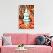 doek omwikkeld met boeddha - standbeeld canvas afdruk (Insitu (Woonkamer))
