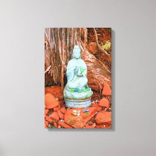 doek omwikkeld met boeddha - standbeeld canvas afdruk (Voorkant)