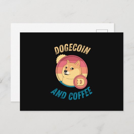 Doekoetsen en koffie - Funny Doge Crypto Briefkaart (Voorkant / Achterkant)
