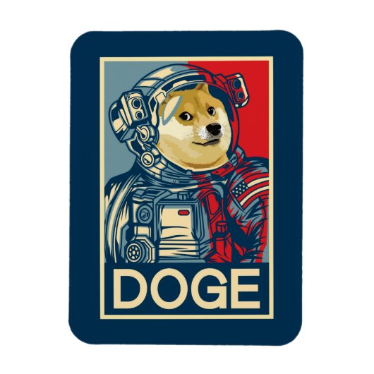 Doekoetsen in Astronaut Doge to the Moon Crypto Fu Magneet (Verticaal)