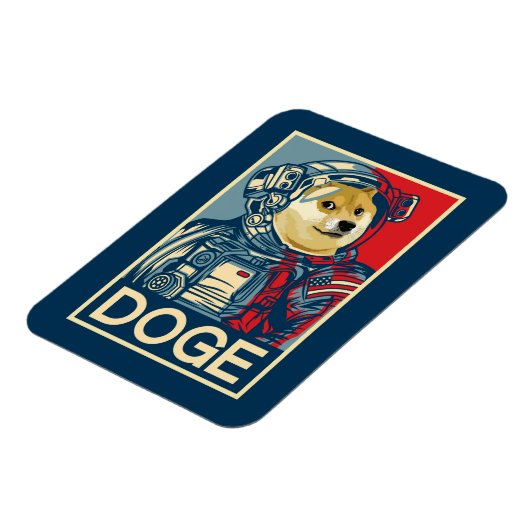 Doekoetsen in Astronaut Doge to the Moon Crypto Fu Magneet (Linkerzijde)