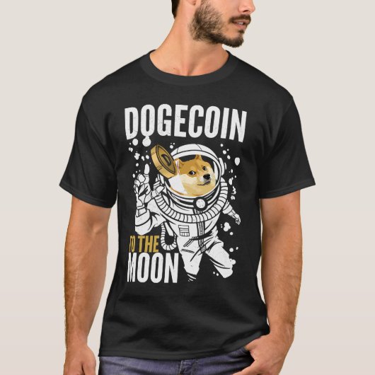Doekoetsen op de maan Astronaut Doge Shiba T-shirt (Voorkant)