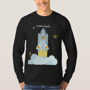 Doekoetsen op de moon Shiba Inu Meme Coin Much Wow T-shirt