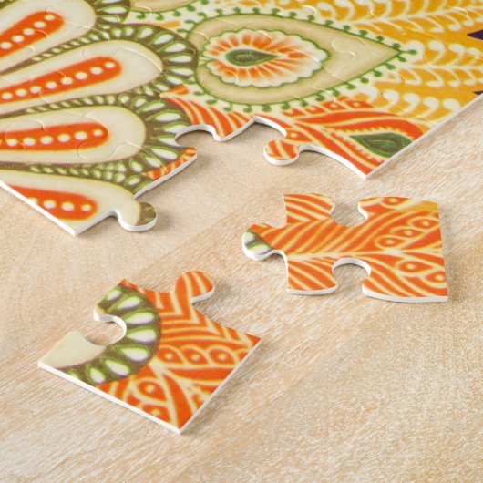  doekpatroon: close-up textuur. legpuzzel (Zijkant)