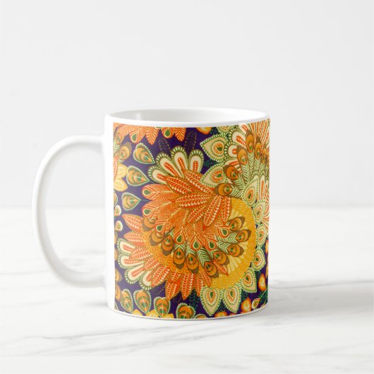 doekpatroon sluit de achtergrond dicht. koffiemok (Links)