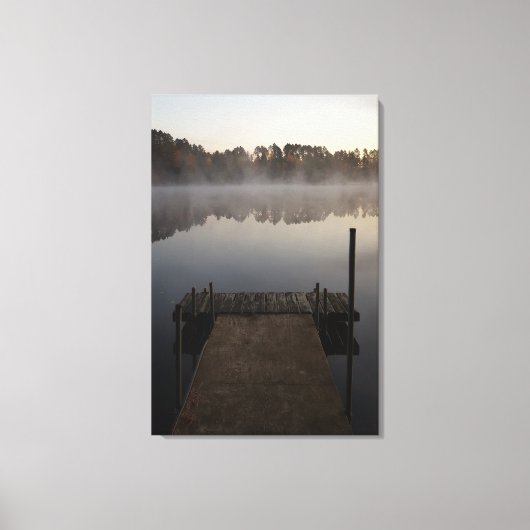Doekprint met dageraad op de steiger canvas afdruk (Voorkant)