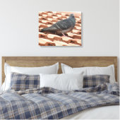 Doekprint met dakduif canvas afdruk (Insitu (Slaapkamer))