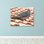 Doekprint met dakduif canvas afdruk (Insitu (Houten vloer))
