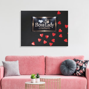 Doekprint met uitgerekte canvas van Boss Lady Hear Afdruk