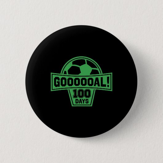 Doel! 100 dagen schoolvoetbal 100ste dag van schoo ronde button 5,7 cm (Voorkant)