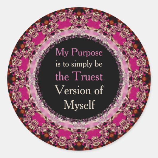 Doel & Betekenis Affirmaties Quote Ronde Sticker (Voorkant)