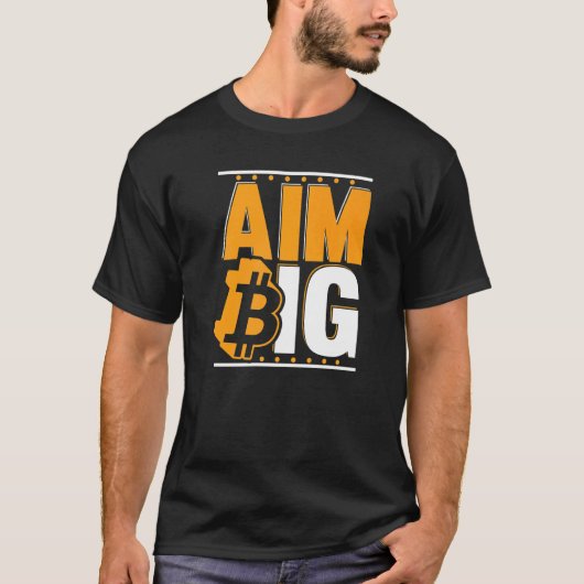 Doel Big Blockchain Crypto Currency Bitcoin T-shirt (Voorkant)