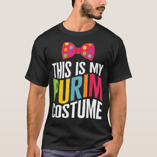 Doel Dit is mijn purim Costume Bow Stropdas Joodse T-shirt (Voorkant)