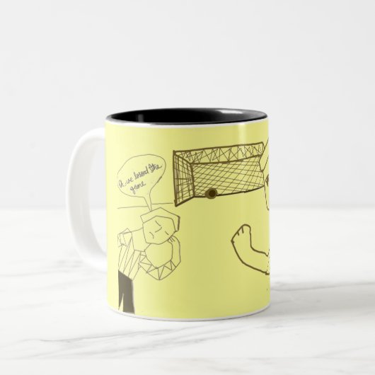 Doel en overwinning tweekleurige koffiemok (Voorkant links)