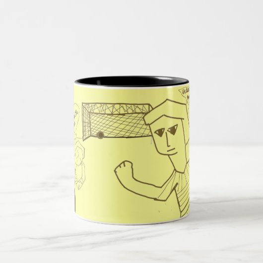 Doel en overwinning tweekleurige koffiemok (Center)