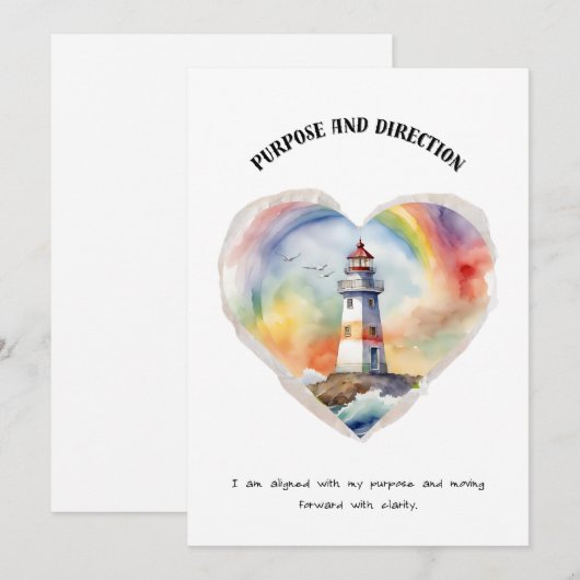 Doel en richting Positieve Affirmatie Kaart (Voorkant / Achterkant)