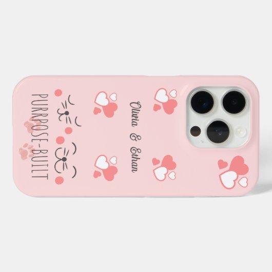 Doel gebouwde verweven katten aangepaste namen roz Case-Mate iPhone case (Achterkant (horizontaal))