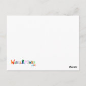 Doel: gebruik identiteitsplezier kleurrijke woordk briefkaart (Achterkant)