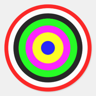 Doel, gekleurde cirkels ronde sticker