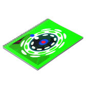 Doel, groene abstracte kunst notitieboek (Linkerzijde)