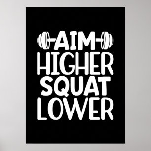 Doel Hoger vierkant onderaan - Gym Workout Motivat Poster