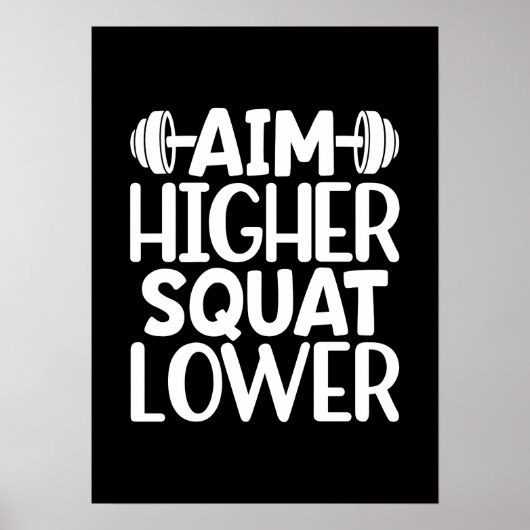 Doel Hoger vierkant onderaan - Gym Workout Motivat Poster (Voorkant)