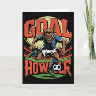 Doel Huiler Werewolf Voetbal Halloween Parodie Kaart