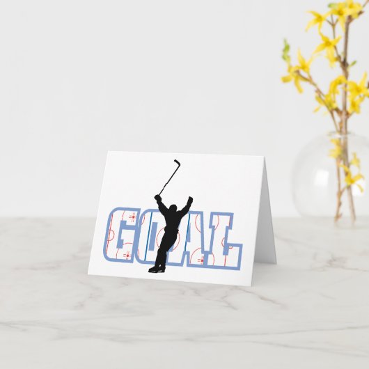 Doel - IJshockeyscore - Sportgeschenken Kaart (Gele Bloem)
