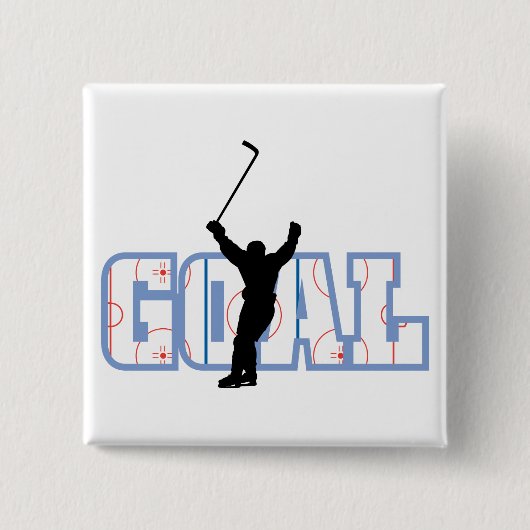 Doel - IJshockeyscore - Sportgeschenken Vierkante Button 5,1 Cm (Voorkant)