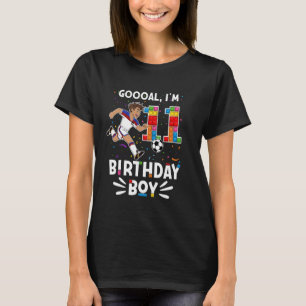 Doel! Ik ben 11 Ik Bouwstenen Ik Boy 11e Voetbal T-shirt