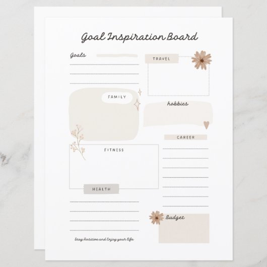 Doel Inspiratie Board Planner pagina (Voorkant / Achterkant)