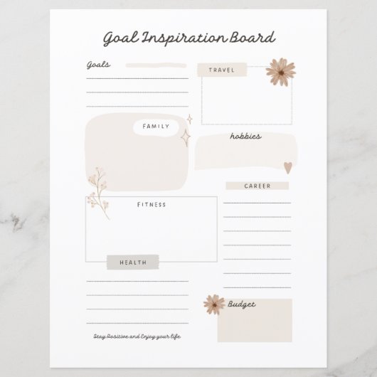 Doel Inspiratie Board Planner pagina (Voorkant)