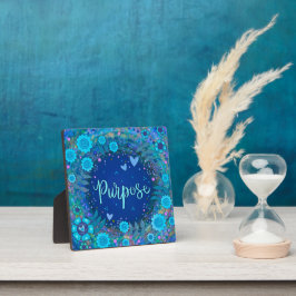 Doel Inspirerend Fun Floral  Blauw Fotoplaat