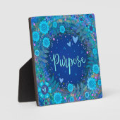 Doel Inspirerend Fun Floral  Blauw Fotoplaat (Voorkant)