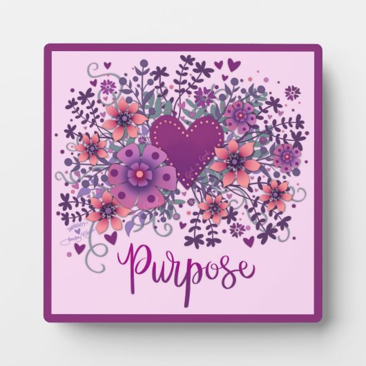 Doel Inspirerend Hart Bloemen  Fotoplaat (Voorkant)