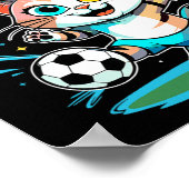 Doel Kitty Schattige Voetbal Kat Kinderkleding Voo Poster (Hoek)