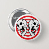 Doel met dubbele schedelfunctie ronde button 5,7 cm (Voorkant /achterkant)