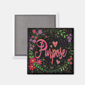 Doel  Roze Bloemen Inspirerend grillig Magneet (Voorkant / Achterkant)