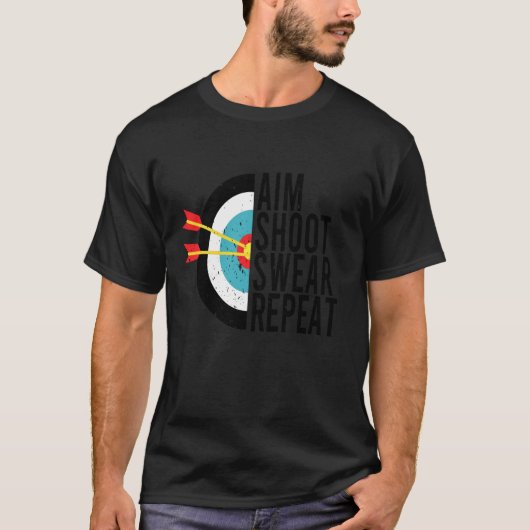 Doel Schiet Zweer Herhaal Boogschieten Funny Bow A T-shirt (Voorkant)