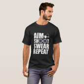 Doel Shoot Swear Herhaal Archer Bowhunting Design T-shirt (Voorkant volledig)
