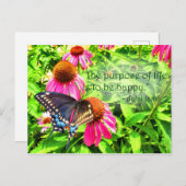 Doel van het leven Happy Black Swallowtail Butterf Briefkaart (Voorkant / Achterkant)