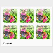 Doel van het leven Happy Butterfly Inspirerende Ci Vierkante Sticker (Vel)