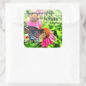 Doel van het leven Happy Butterfly Inspirerende Ci Vierkante Sticker (Tas)
