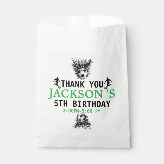 Doel! Voetbal 5e verjaardag Bedankzakje (Voorkant)