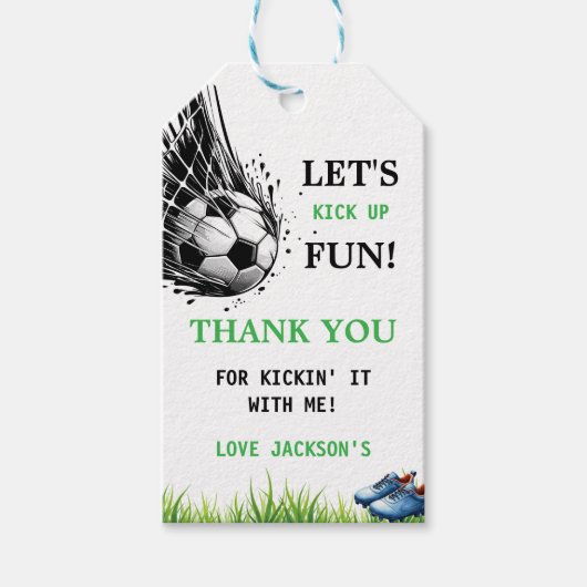 Doel! Voetbal 5e verjaardag Cadeaulabel (Voorkant)